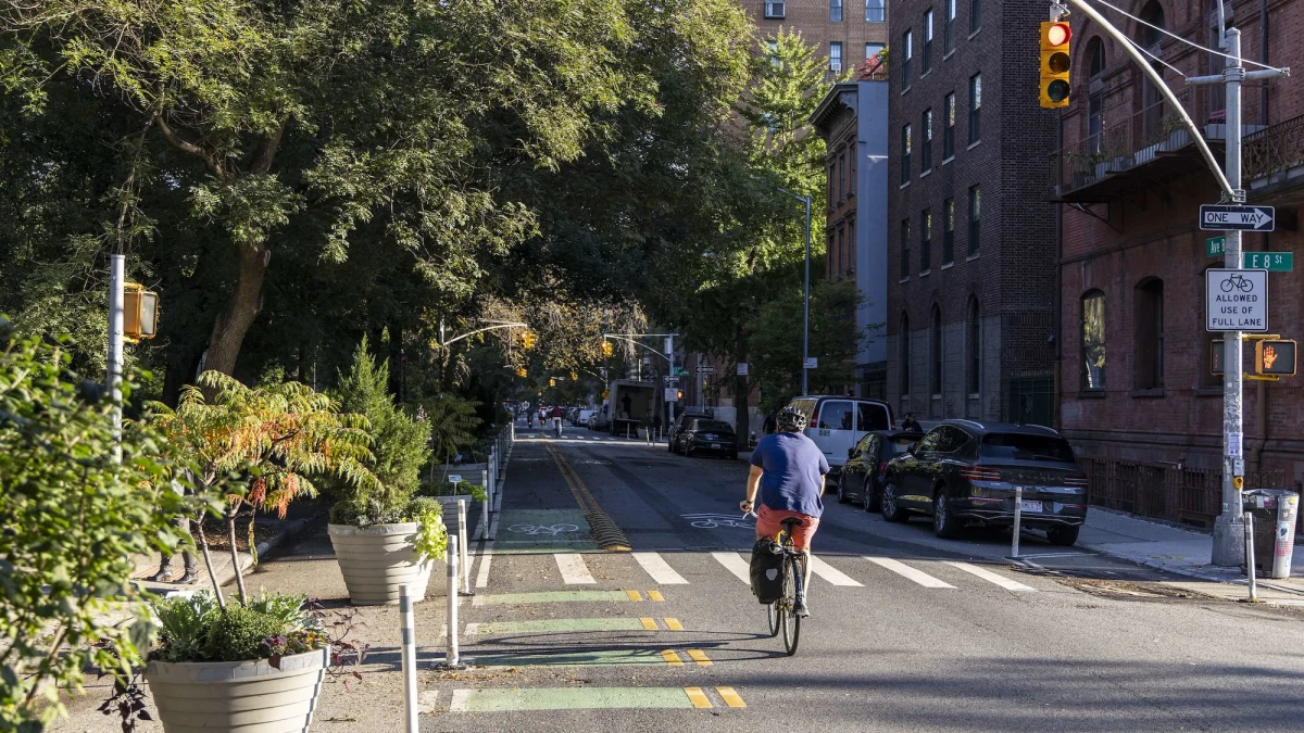 Avenue B by Tompkins Square Park gets a bike lane, wider crossings and northbound-only blocks