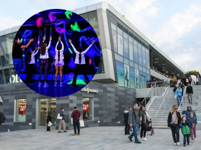 RECESS!! at Staten Island’s Empire Outlets: a glow-in-the-dark snowball fight by the ferry
