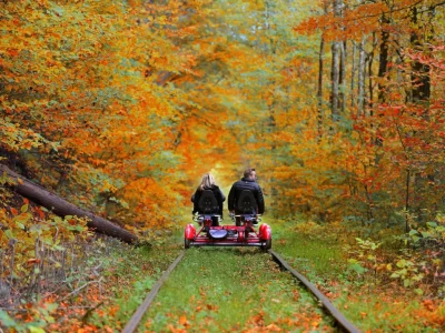 Fall foliage by rail bike: pedaling the old Ulster & Delaware line from Phoenicia