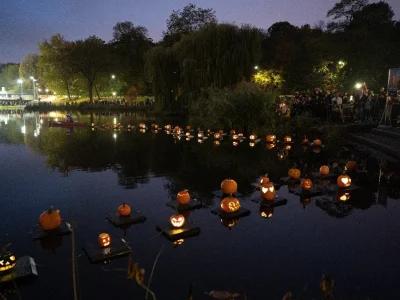 No glowing jack-o’-lanterns on the Harlem Meer this year as Pumpkin Flotilla is called off