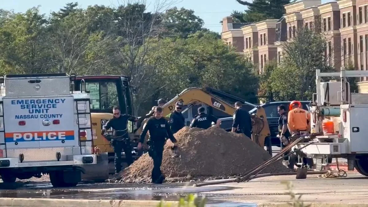Babylon worker, 56, dies when water main break floods dig at Roosevelt Field